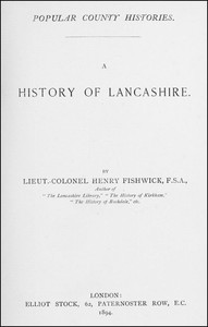 Cover of A History of Lancashire
