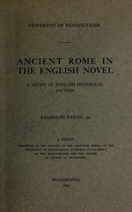 Cover of Ancient Rome in the English novel a study in English historical fiction