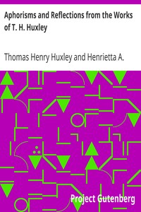 Cover of Aphorisms and Reflections from the works of T. H. Huxley