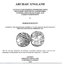 Cover of Archaic England