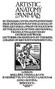 Cover of Artistic Anatomy of Animals