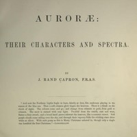 Cover of Auroræ Their Characters and Spectra