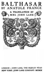 Cover of Balthasar and Other Works - 1909