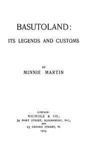 Cover of Basutoland Its Legends and Customs