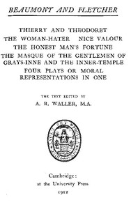 Cover of Beaumont and Fletcher's Works, Vol. 10 of 10
