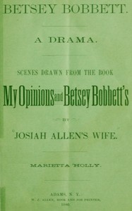Cover of Betsey Bobbett A Drama