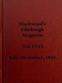 Cover of Blackwood's Edinburgh Magazine, Vol. 66, No 405, July 1849