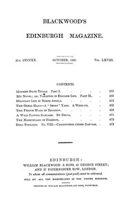 Cover of Blackwood's Edinburgh Magazine, Vol. 68, No 420, October 1850