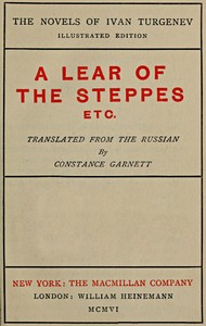 Cover of A Lear of the Steppes, etc