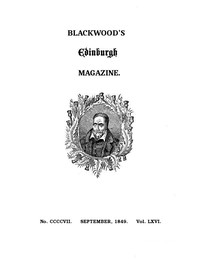 Cover of Blackwood's Edinburgh Magazine, Volume 66, No. 407, September, 1849