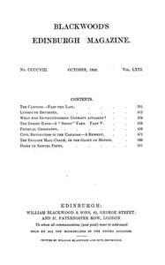 Cover of Blackwood's Edinburgh Magazine, Volume 66, No. 408, October 1849