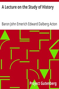 Cover of A Lecture on the Study of History