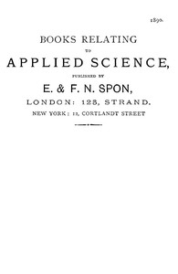 Cover of Books Relating to Applied Science, Published by E. & F. N. Spon, 1890