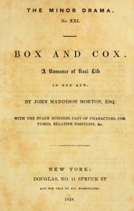 Cover of Box and Cox A Romance of Real Life in One Act