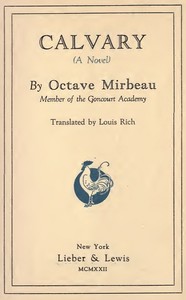 Cover of Calvary A Novel
