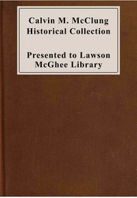Cover of Calvin Morgan McClung historical collection
