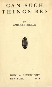 Cover of Can Such Things Be
