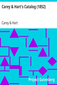 Cover of Carey & Hart's Catalog (1852)