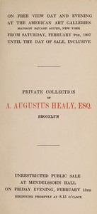 Cover of Catalogue of valuable paintings and water colors mostly of the modern Dutch school, forming the priv