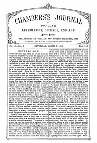 Cover of Chambers's Journal of Popular Literature, Science, and Art, Fifth Series, No. 10, Vol. I, March 8, 1