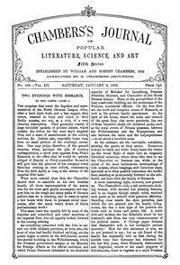 Cover of Chambers's Journal of Popular Literature, Science, and Art, Fifth Series, No. 106, Vol. III, January