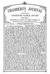 Cover of Chambers's Journal of Popular Literature, Science, and Art, Fifth Series, No. 110, Vol. III, Februar