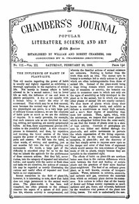 Cover of Chambers's Journal of Popular Literature, Science, and Art, Fifth Series, No. 112, Vol. III, Februar