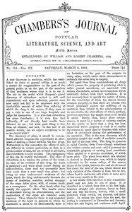 Cover of Chambers's Journal of Popular Literature, Science, and Art, Fifth Series, No. 114, Vol. III, March 6