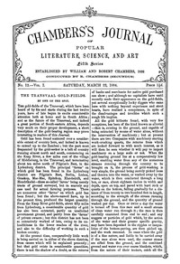Cover of Chambers's Journal of Popular Literature, Science, and Art, Fifth Series, No. 12, Vol. I, March 22,