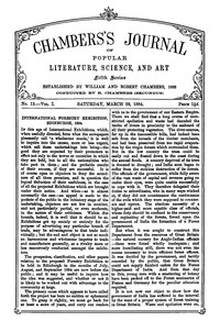 Cover of Chambers's Journal of Popular Literature, Science, and Art, Fifth Series, No. 13, Vol. I, March 29,