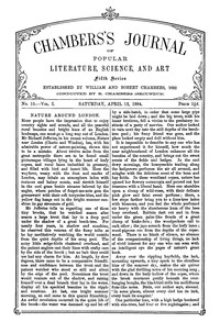 Cover of Chambers's Journal of Popular Literature, Science, and Art, Fifth Series, No. 15, Vol. I, April 12,