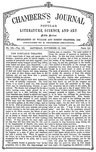Cover of Chambers's Journal of Popular Literature, Science, and Art, Fifth Series, No. 150, Vol. III, Novembe