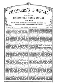 Cover of Chambers's Journal of Popular Literature, Science, and Art, Fifth Series, No. 21, Vol. I, May 24, 18