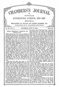 Cover of Chambers's Journal of Popular Literature, Science, and Art, Fifth Series, No. 29, Vol. I, July 19, 1