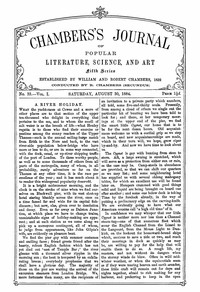 Cover of Chambers's Journal of Popular Literature, Science, and Art, Fifth Series, No. 35, Vol. I, August 30,