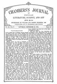 Cover of Chambers's Journal of Popular Literature, Science, and Art, Fifth Series, No. 38, Vol. I, September