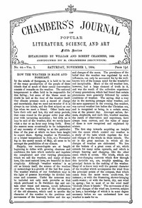 Cover of Chambers's Journal of Popular Literature, Science, and Art, Fifth Series, No. 44, Vol. I, November 1