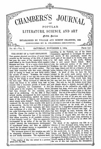 Cover of Chambers's Journal of Popular Literature, Science, and Art, Fifth Series, No. 45, Vol. I, November 8