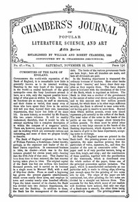 Cover of Chambers's Journal of Popular Literature, Science, and Art, Fifth Series, No. 47, Vol. I, November 2