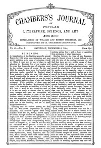 Cover of Chambers's Journal of Popular Literature, Science, and Art, Fifth Series, No. 49, Vol. I, December 6