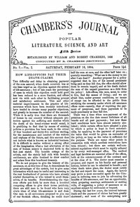 Cover of Chambers's Journal of Popular Literature, Science, and Art, Fifth Series, No. 7, Vol. I, February 16