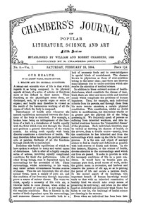 Cover of Chambers's Journal of Popular Literature, Science, and Art, Fifth Series, No. 8, Vol. I, February 23