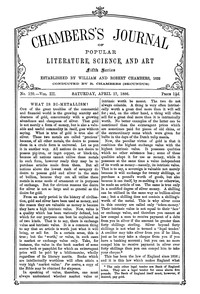 Cover of Chambers's Journal of Popular Literature, Science, and Art, fifth series, no. 120, vol. III, April 1