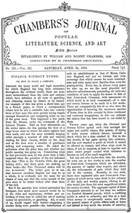 Cover of Chambers's Journal of Popular Literature, Science, and Art, fifth series, no. 121, vol. III, April 2