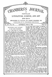 Cover of Chambers's Journal of Popular Literature, Science, and Art, fifth series, no. 127, vol. III, June 5,