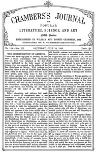 Cover of Chambers's Journal of Popular Literature, Science, and Art, fifth series, no. 134, vol. III, July 24