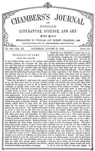 Cover of Chambers's Journal of Popular Literature, Science, and Art, fifth series, no. 138, vol. III, August
