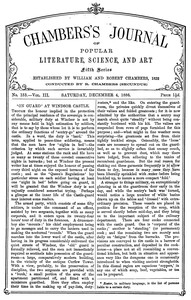 Cover of Chambers's Journal of Popular Literature, Science, and Art, fifth series, no. 153, vol. III, Decembe