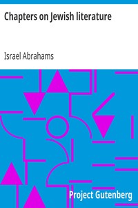 Cover of Chapters on Jewish literature