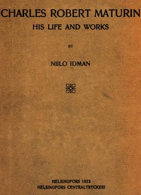 Cover of Charles Robert Maturin His Life and Works